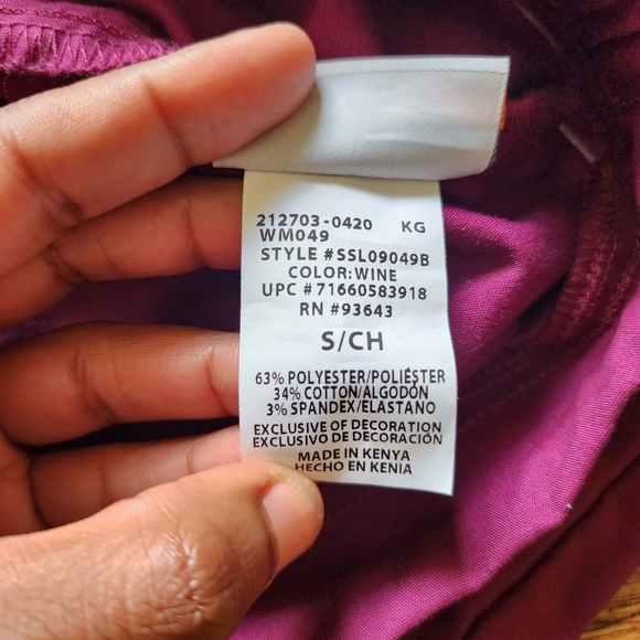 Scrubstar Wine Maroon Boot Cut Drawstring Nursing Scrub Pants Size Small - Picture 7 of 7